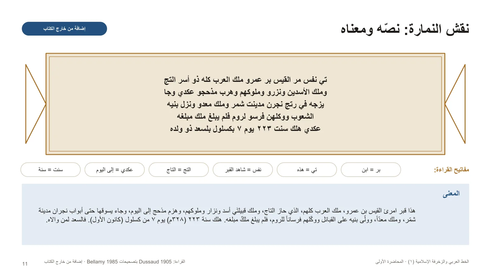 نقش النمارة: نصّه ومعناه