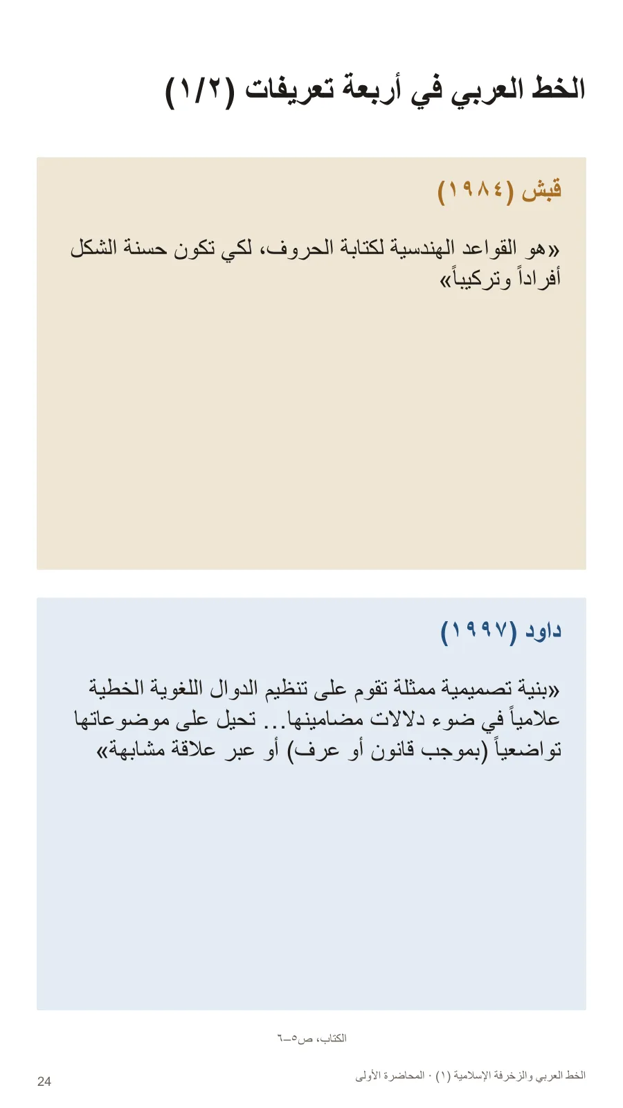 الخط العربي في أربعة تعريفات (١/٢)